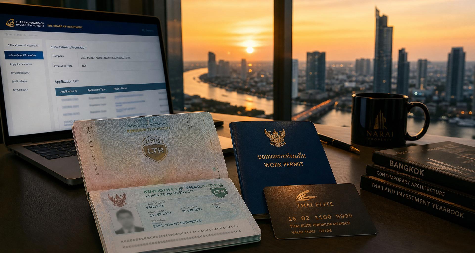 หน้าวีซ่า LTR Thailand พร้อม Work Permit และ Thai Elite Card วิวแม่น้ำเจ้าพระยา